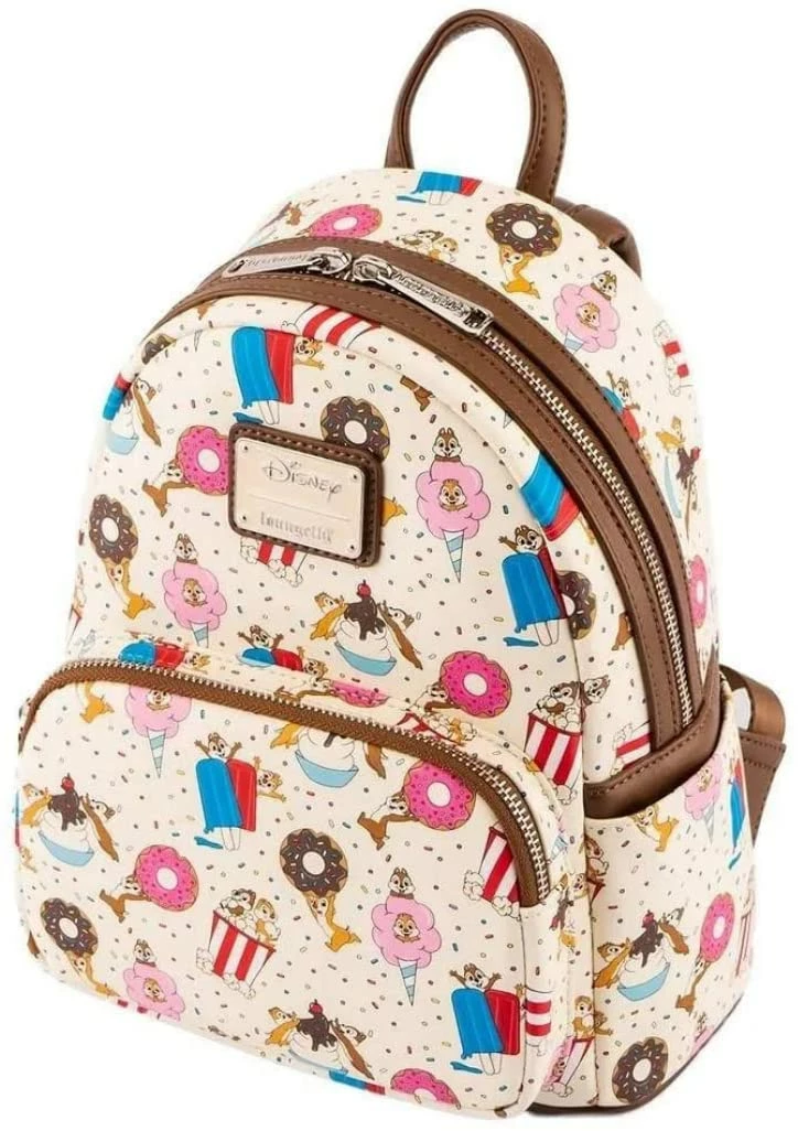 LOUNGEFLY Disney Chip And Dale Snackies All Over Print Womens Double Strap Shoulder Bag Purse 7 LOUNGEFLY Disney Chip And Dale Snackies All Over Print Womens Double Strap Shoulder Bag Purse