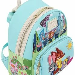 ShopHippo New LOUNGEFLY Disney Zootopia Chibi Group Double Strap Shoulder Backpack