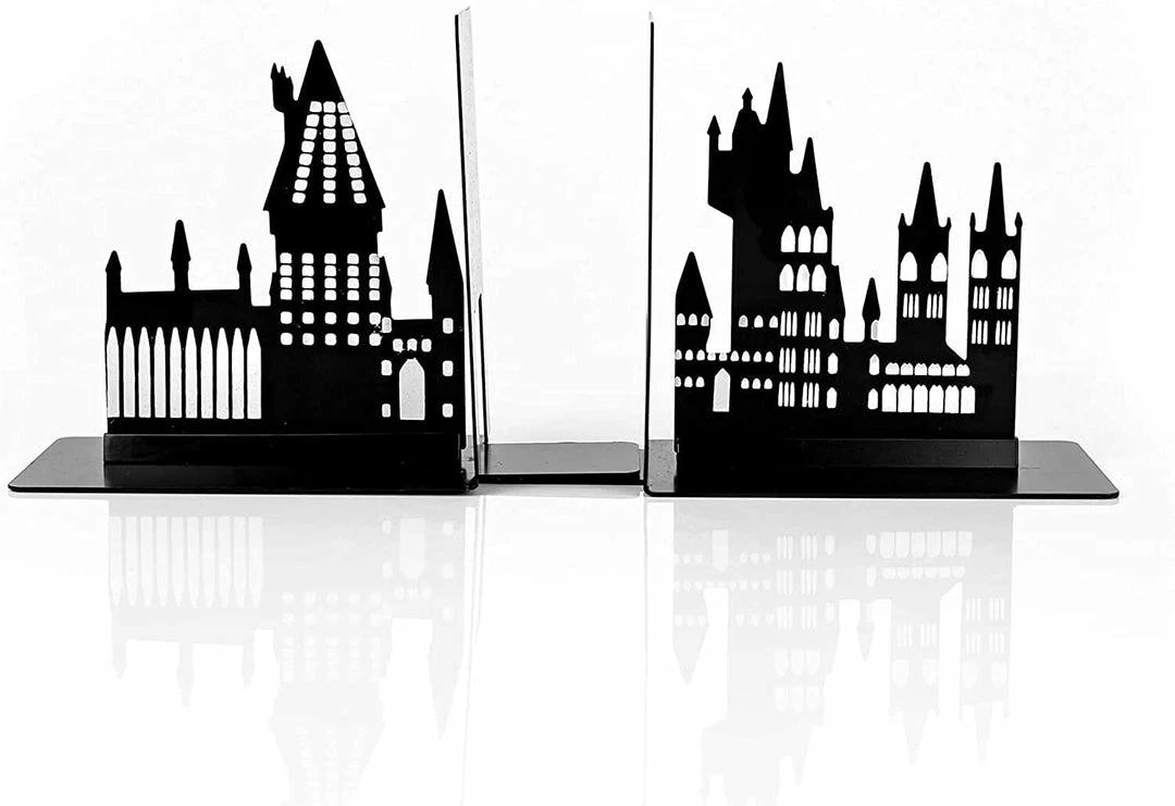 ShopHippo Harry Potter Hogwarts Castle Metal Bookends | Die Cut Metal Bookends With Hogwarts Castle Silhouette Glow In The Dark Design | Ideal For Harry Potter Book Collections New 3 ShopHippo Harry Potter Hogwarts Castle Metal Bookends | Die Cut Metal Bookends With Hogwarts Castle Silhouette Glow In The Dark Design | Ideal For Harry Potter Book Collections New