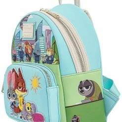 ShopHippo New LOUNGEFLY Disney Zootopia Chibi Group Double Strap Shoulder Backpack