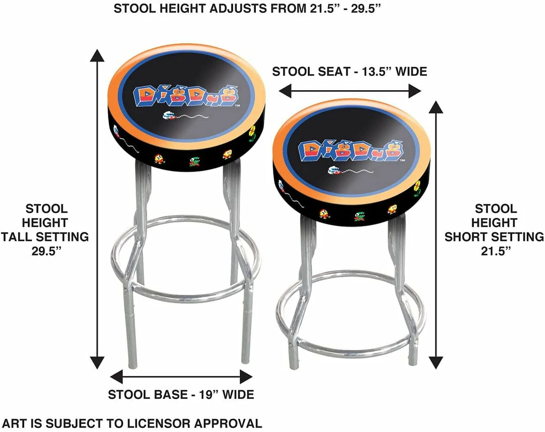 ShopHippo ARCADE1UP Stool Adjustable Height 21.5 Inches To 29.5 Inches (Dig Dug) New 4 ShopHippo ARCADE1UP Stool Adjustable Height 21.5 Inches To 29.5 Inches (Dig Dug) New