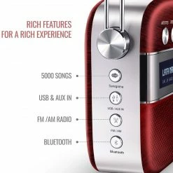 ShopHippo SAREGAMA Carvaan SC01 Portable Digital Music Player - Hindi (with App WiFi, Cherrywood) New