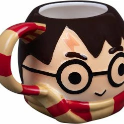 ShopHippo Harry Potter Figural Coffee Mug, 24 Oz - Cute Chibi Design With Gryffindor Scarf Handle - Ceramic New
