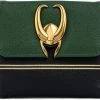 LOUNGEFLY Marvel Loki Hardware Wallet With Zip Coin Pouch 2 LOUNGEFLY Marvel Loki Hardware Wallet With Zip Coin Pouch