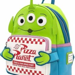 LOUNGEFLY Disney Toy Story Alien Pizza Planet Box Faux Leather Mini Backpack New 11 LOUNGEFLY Disney Toy Story Alien Pizza Planet Box Faux Leather Mini Backpack New