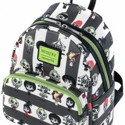 New LOUNGEFLY Beetlejuice Chibi All Over Print Womens Double Strap Shoulder Bag Purse 11 New LOUNGEFLY Beetlejuice Chibi All Over Print Womens Double Strap Shoulder Bag Purse
