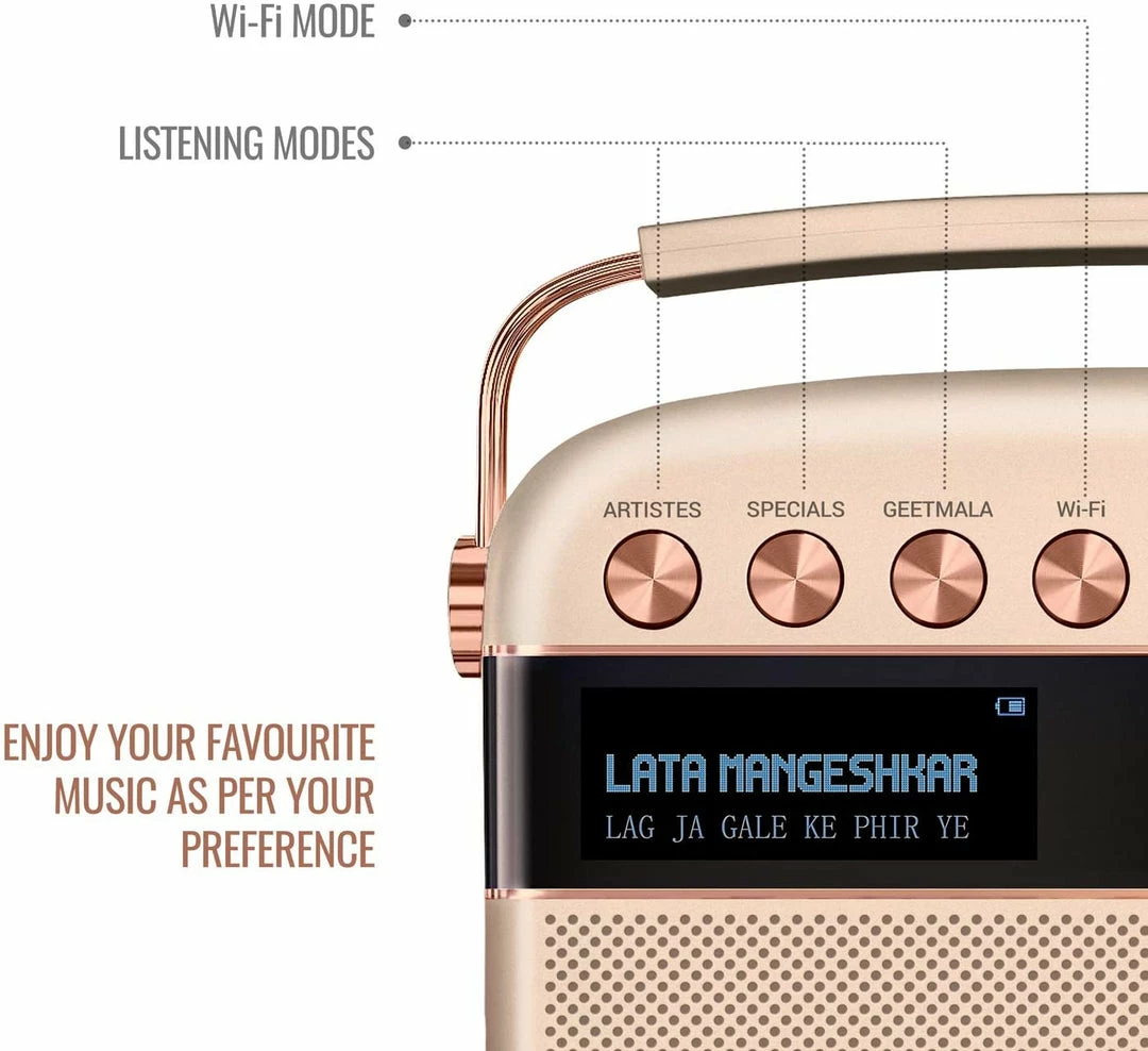 ShopHippo Saregama Carvaan 2.0 Portable Digital Music Player - Sound By Harman/Kardon (with 20,000 Songs) (with WiFi, Rose Gold Color) New 8 ShopHippo Saregama Carvaan 2.0 Portable Digital Music Player - Sound By Harman/Kardon (with 20,000 Songs) (with WiFi, Rose Gold Color) New