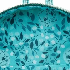 LOUNGEFLY Pokemon Metallic Bulbasaur Womens Double Strap Shoulder Bag Purse
