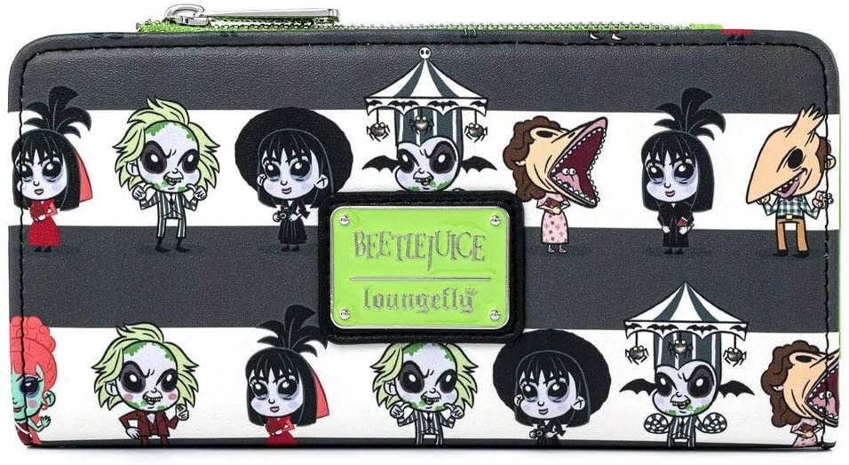 New LOUNGEFLY Beetlejuice Chibi All Over Print Faux Leather Wallet 3 New LOUNGEFLY Beetlejuice Chibi All Over Print Faux Leather Wallet