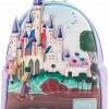 LOUNGEFLY Disney Princess Castle Series Sleeping Beauty Womens Double Strap Shoulder Bag Purse New