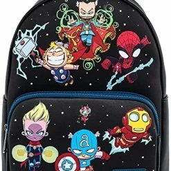 LOUNGEFLY Marvel Sy Chibi Group Double Strap Shoulder Bag