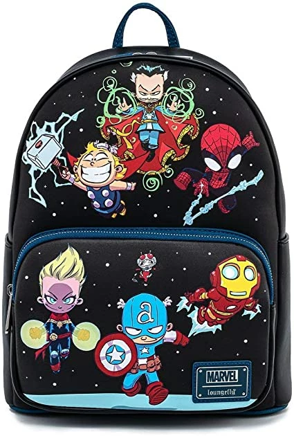 LOUNGEFLY Marvel Sy Chibi Group Double Strap Shoulder Bag 3 LOUNGEFLY Marvel Sy Chibi Group Double Strap Shoulder Bag