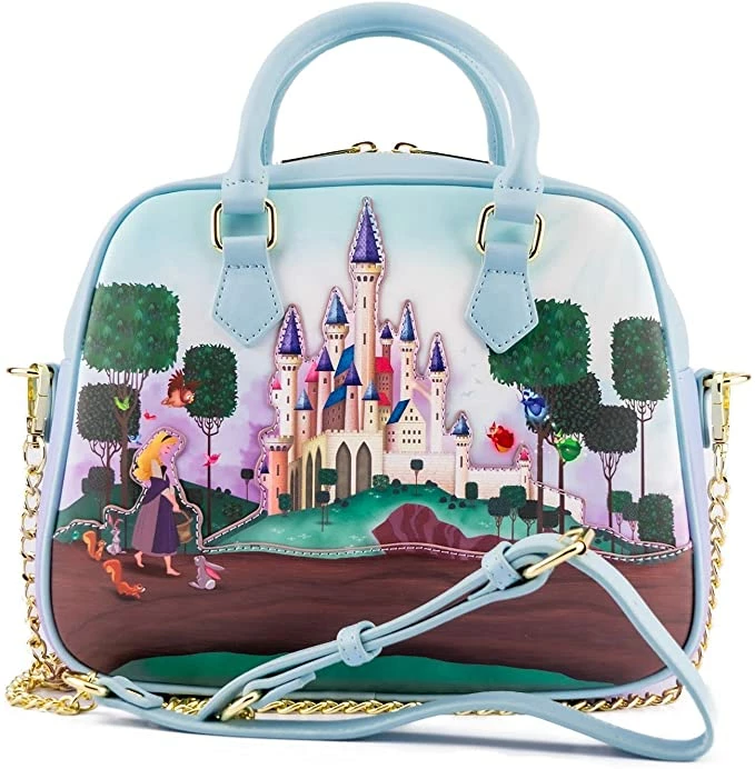 LOUNGEFLY Disney Princess Castle Sleeping Beauty Crossbody New 3 LOUNGEFLY Disney Princess Castle Sleeping Beauty Crossbody New