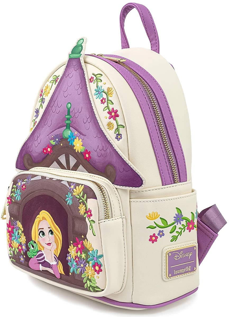 LOUNGEFLY Disney Tangled Tower Scene Womens Double Strap Shoulder Bag Purse 4 LOUNGEFLY Disney Tangled Tower Scene Womens Double Strap Shoulder Bag Purse