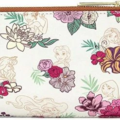 New LOUNGEFLY Disney Princesses Floral Faux Leather Wallet