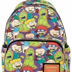 Loungefly Rugrats All Over Print Womens Double Strap Shoulder Bag Purse New