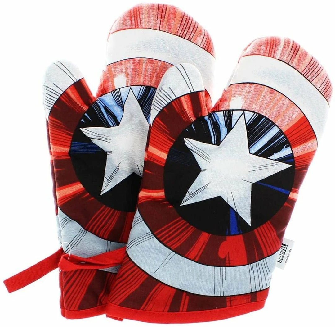 ShopHippo Captain America Shield Fabric Oven Mitt 2-Pack 3 ShopHippo Captain America Shield Fabric Oven Mitt 2-Pack
