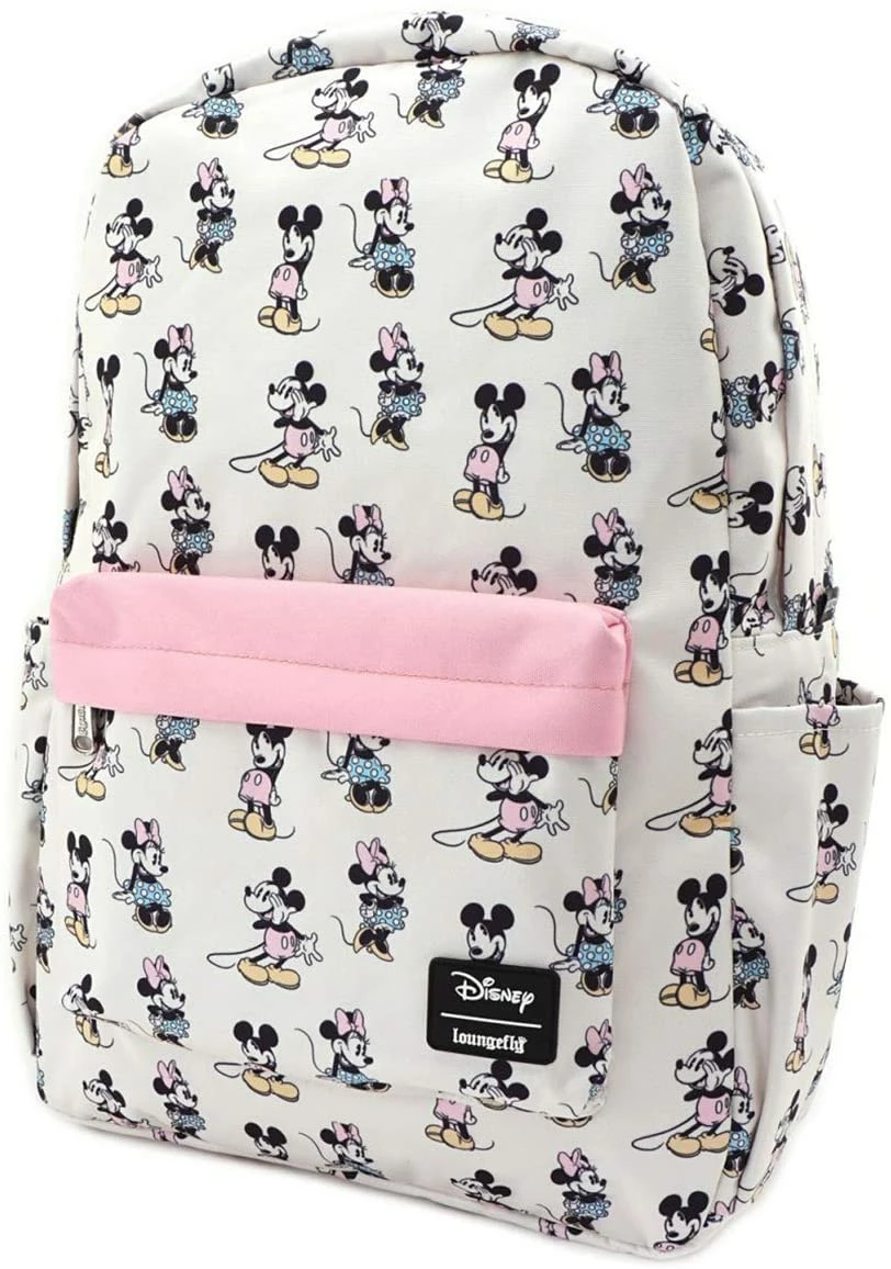LOUNGEFLY Pastel Minnie Mickey Nylon Backpack Standard 6 LOUNGEFLY Pastel Minnie Mickey Nylon Backpack Standard