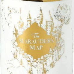 ShopHippo Harry Potter Marauder's Map Porcelain 16-Piece Set - Includes 4 Dinner & 4 Salad Plates, 4 Bowls And 4 Mugs - Quality White Dishware With Elegant Golden Design - Makes Muggle & Wizard Meals Magical