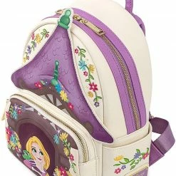 LOUNGEFLY Disney Tangled Tower Scene Womens Double Strap Shoulder Bag Purse 10 LOUNGEFLY Disney Tangled Tower Scene Womens Double Strap Shoulder Bag Purse