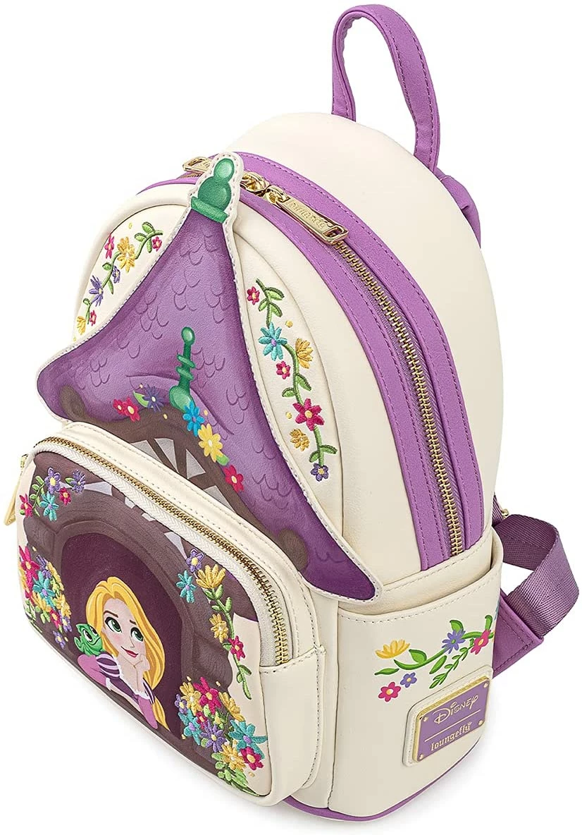 LOUNGEFLY Disney Tangled Tower Scene Womens Double Strap Shoulder Bag Purse 5 LOUNGEFLY Disney Tangled Tower Scene Womens Double Strap Shoulder Bag Purse