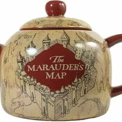 ShopHippo New Seven20 Harry Potter Marauder's Map Ceramic Teapot, Standard Size, Burgundy