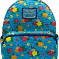 LOUNGEFLY X Pokemon Squirtle Flower All Over Print Mini Backpack New