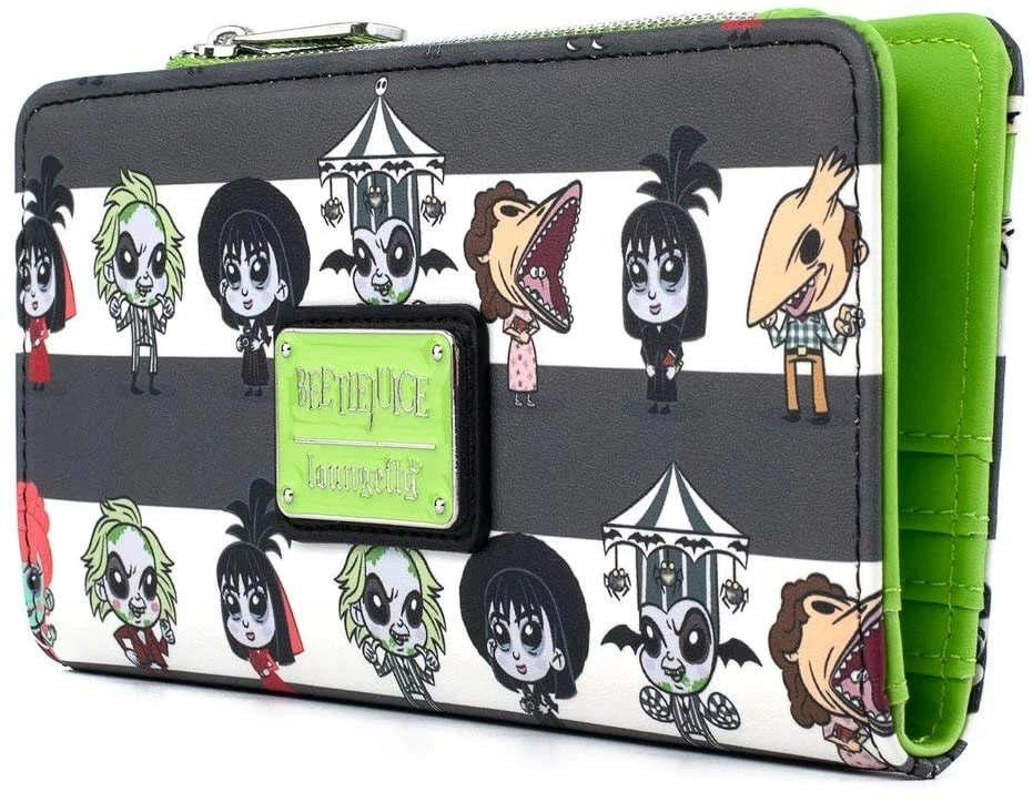 New LOUNGEFLY Beetlejuice Chibi All Over Print Faux Leather Wallet 6 New LOUNGEFLY Beetlejuice Chibi All Over Print Faux Leather Wallet