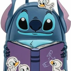 LOUNGEFLY Disney Lilo And Stitch Story Time Duckies Womens Double Strap Shoulder Bag Purse New