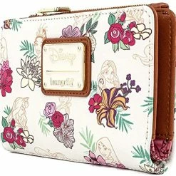 New LOUNGEFLY Disney Princesses Floral Faux Leather Wallet