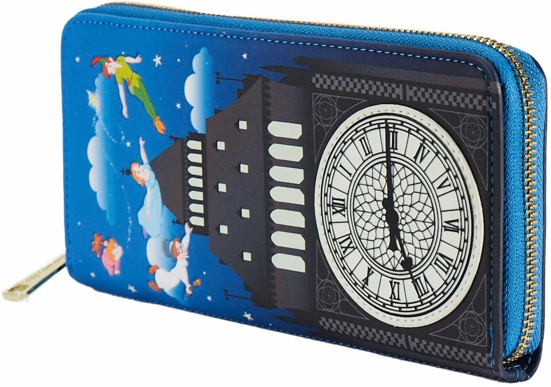 LOUNGEFLY Disney Peter Pan Glow Clock Zip Around Wallet 7 LOUNGEFLY Disney Peter Pan Glow Clock Zip Around Wallet