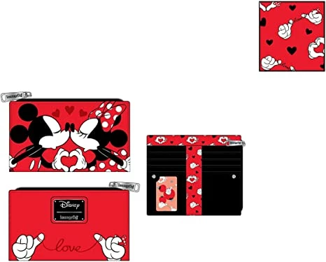 LOUNGEFLY Mickey+Minnie Valentines Flap Wallet New 6 LOUNGEFLY Mickey+Minnie Valentines Flap Wallet New