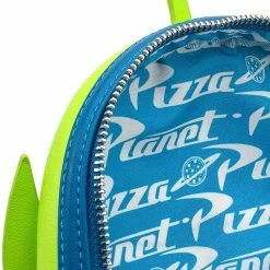 LOUNGEFLY Disney Toy Story Alien Pizza Planet Box Faux Leather Mini Backpack New 10 LOUNGEFLY Disney Toy Story Alien Pizza Planet Box Faux Leather Mini Backpack New