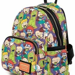 Loungefly Rugrats All Over Print Womens Double Strap Shoulder Bag Purse New