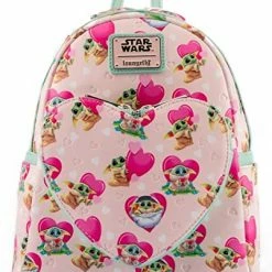 LOUNGEFLY Mandalorian Grogu Valentines Mini Backpack New