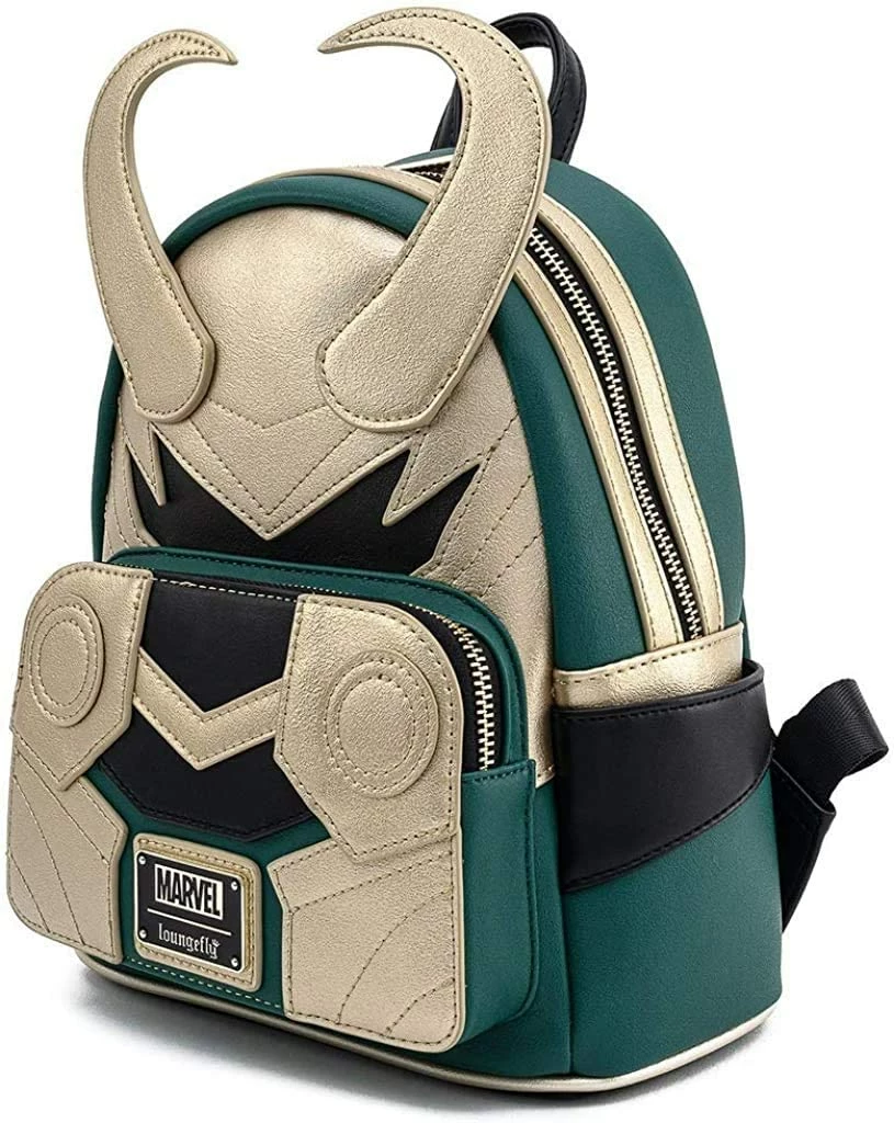 LOUNGEFLY Marvel Loki Classic Cosplay Womens Double Strap Shoulder Bag Purse 5 LOUNGEFLY Marvel Loki Classic Cosplay Womens Double Strap Shoulder Bag Purse