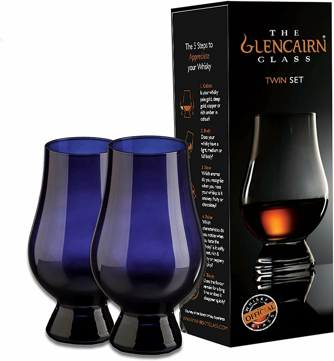 ShopHippo Blue Glencairn Whisky Glass, Set Of Two In Twin Gift Carton New 3 ShopHippo Blue Glencairn Whisky Glass, Set Of Two In Twin Gift Carton New
