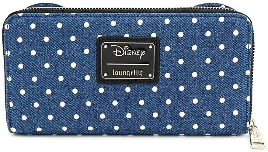 New LOUNGEFLY X Minnie Mouse Denim Polka Dot Zip-Around Wallet 4 New LOUNGEFLY X Minnie Mouse Denim Polka Dot Zip-Around Wallet