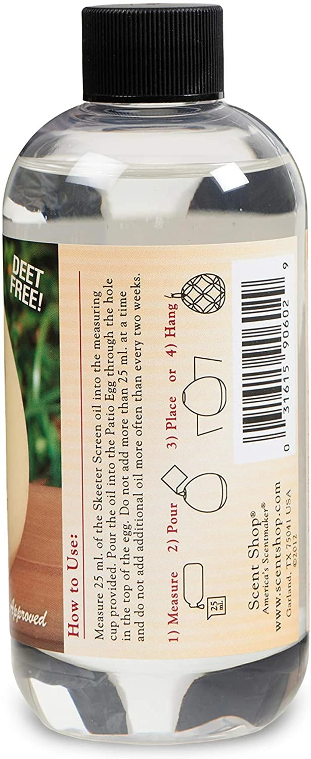 ShopHippo New Scent Shop 90602 Skeeter Screen Patio Egg Mosquito Deterrent Refill Oil, 8 Ounces, 1 5 ShopHippo New Scent Shop 90602 Skeeter Screen Patio Egg Mosquito Deterrent Refill Oil, 8 Ounces, 1