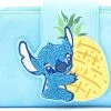 New LOUNGEFLY Lilo And Stitch Pineapple Stitch Chenille Snap Wallet, Blue, Standard 1 New LOUNGEFLY Lilo And Stitch Pineapple Stitch Chenille Snap Wallet, Blue, Standard