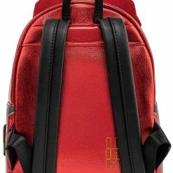 LOUNGEFLY Marvel Iron Man Light Up Mini Backpack Metallic Leather New