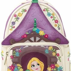 LOUNGEFLY Disney Tangled Tower Scene Womens Double Strap Shoulder Bag Purse