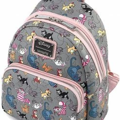 LOUNGEFLY Disney Cats Faux Leather Double Strap Shoulder Bag Purse