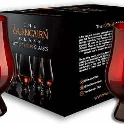 ShopHippo New Red Glencairn Whisky Glass, Set Of 4 In 4 Pack Gift Carton