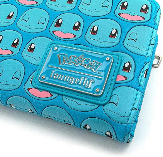LOUNGEFLY X Pokemon Squirtle Faces Faux-Leather Flap Wallet New 6 LOUNGEFLY X Pokemon Squirtle Faces Faux-Leather Flap Wallet New