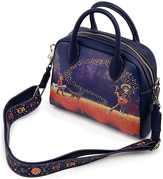 LOUNGEFLY Pixar Coco Marigold Bridge Guitar Strap Crossbody New 6 LOUNGEFLY Pixar Coco Marigold Bridge Guitar Strap Crossbody New