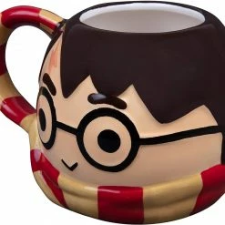 ShopHippo Harry Potter Figural Coffee Mug, 24 Oz - Cute Chibi Design With Gryffindor Scarf Handle - Ceramic New