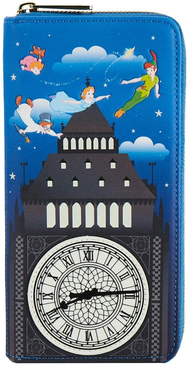 LOUNGEFLY Disney Peter Pan Glow Clock Zip Around Wallet 3 LOUNGEFLY Disney Peter Pan Glow Clock Zip Around Wallet