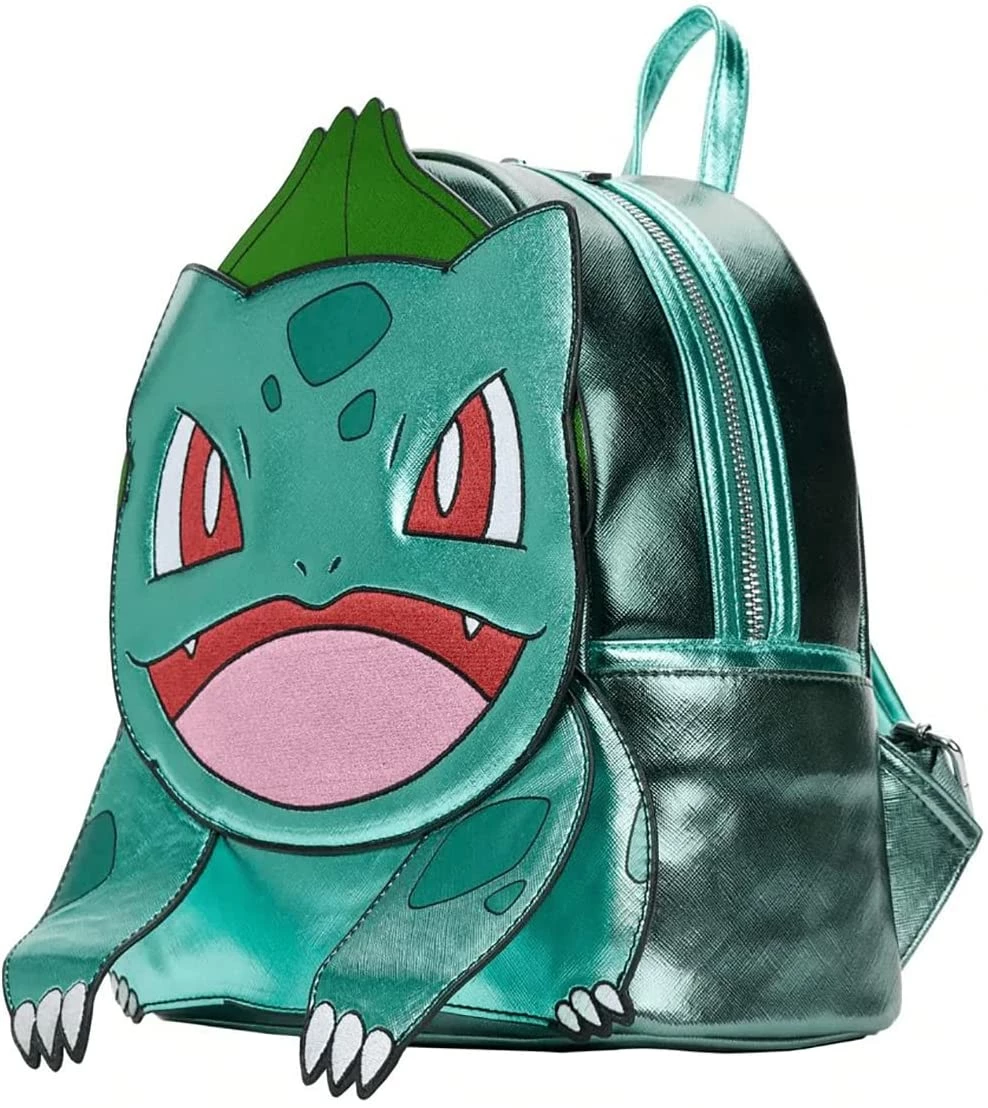 LOUNGEFLY Pokemon Metallic Bulbasaur Womens Double Strap Shoulder Bag Purse 8 LOUNGEFLY Pokemon Metallic Bulbasaur Womens Double Strap Shoulder Bag Purse