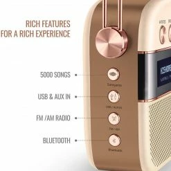 ShopHippo Saregama Carvaan 2.0 Portable Digital Music Player - Sound By Harman/Kardon (with 20,000 Songs) (with WiFi, Rose Gold Color) New
